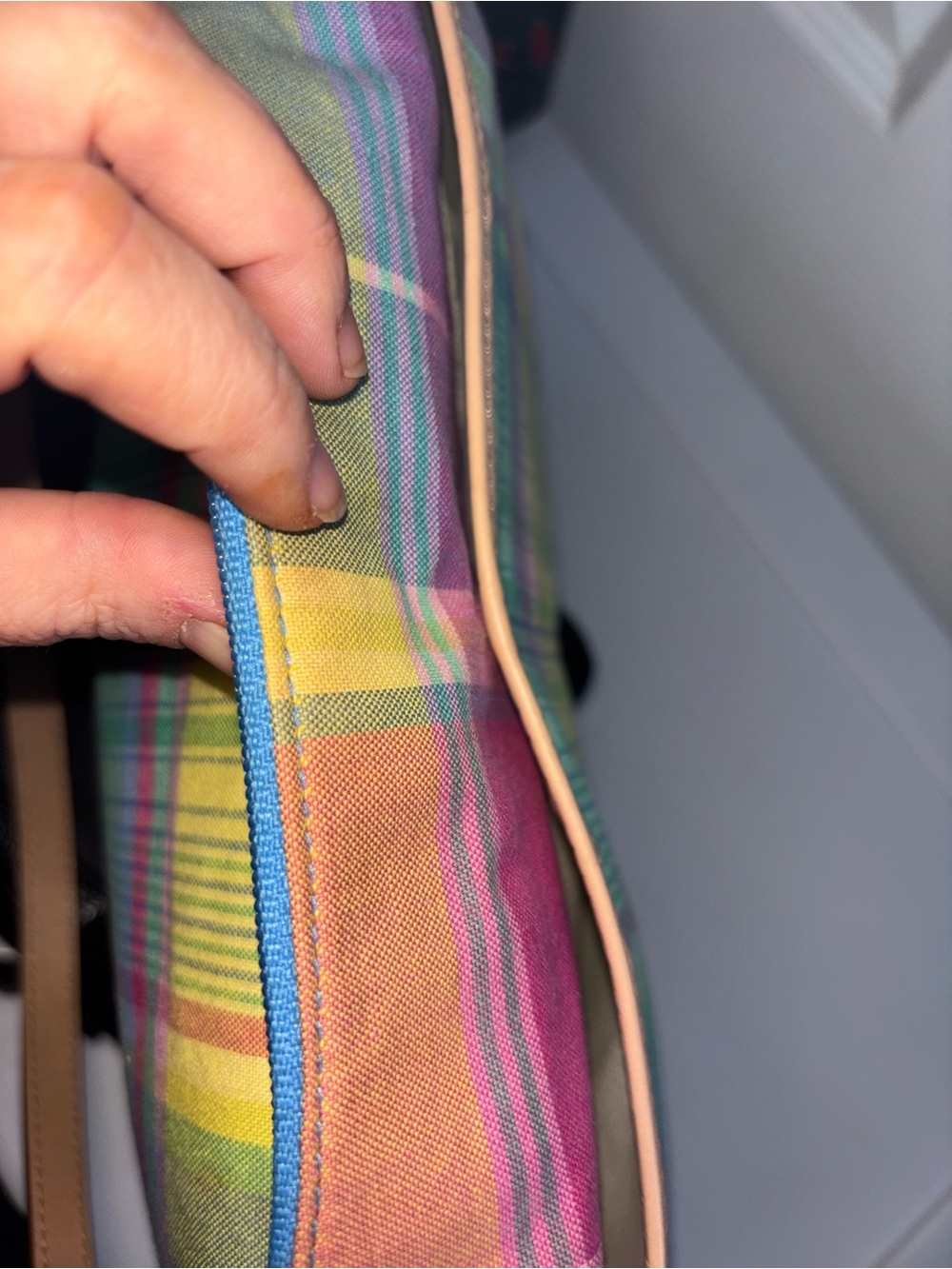 Lauren Ralph Lauren Multicolor Plaid Shoulder Bag - Pink, Green, Yellow, Blue - Picture 11 of 13